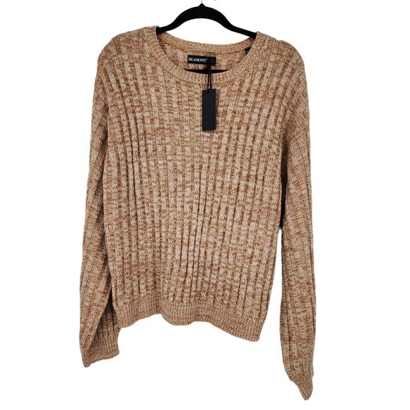 Blank NYC Heather Knit Pullover Ribbed Crew Neck Long Sleeve Sweater Size Large - Picture 2 of 6